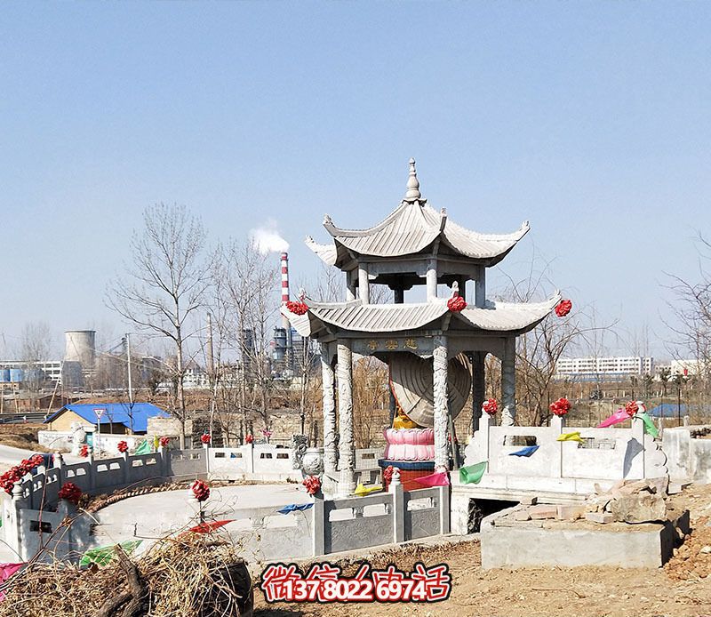 寺院户外仿古建筑凉亭雕塑