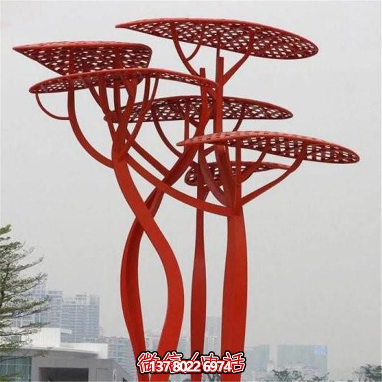 不锈钢树，抽象树形雕塑