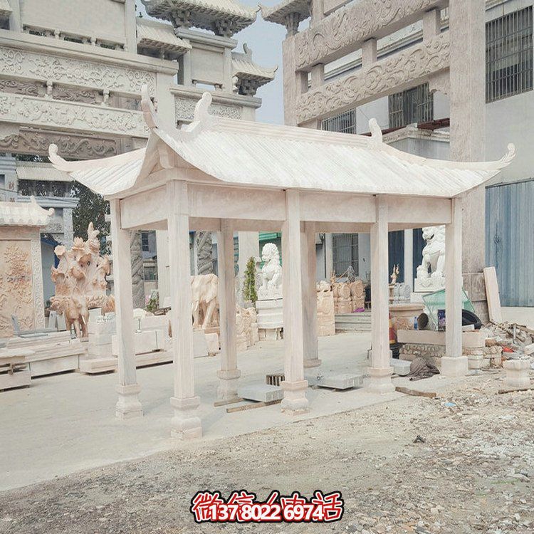 别墅小区大理石石雕户外园林大型石雕长廊凉亭雕塑