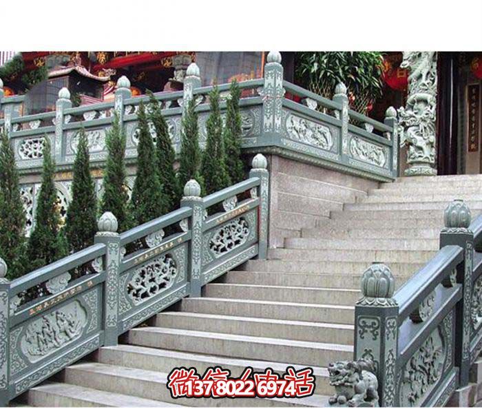 青石仿古寺院台阶扶手栏杆雕塑