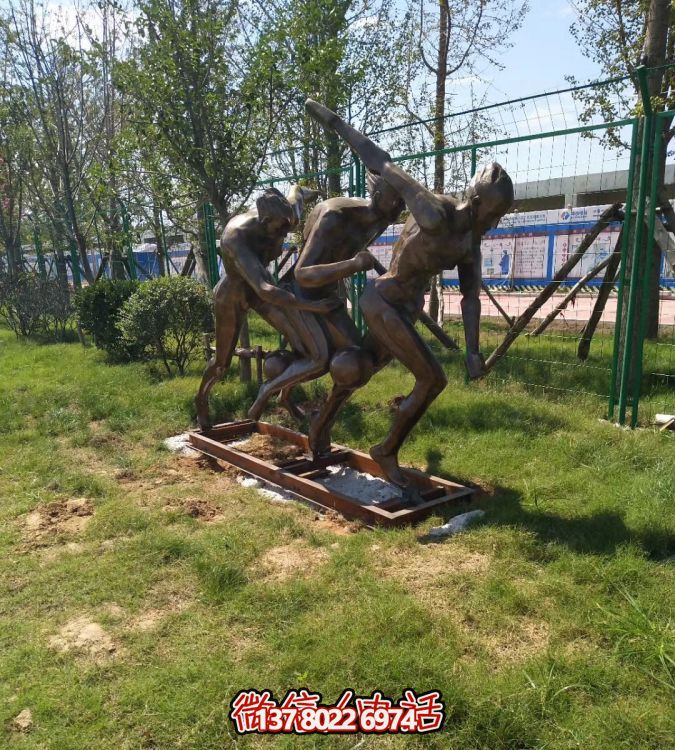 户外广场街头玻璃钢仿铜园林景观人物雕塑
