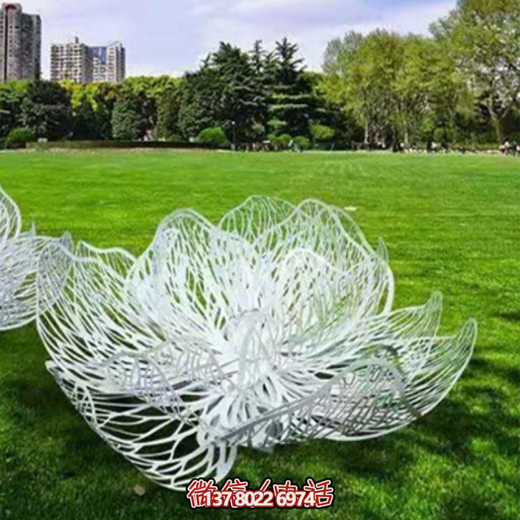 不锈钢金属拉丝户外园林景观莲花