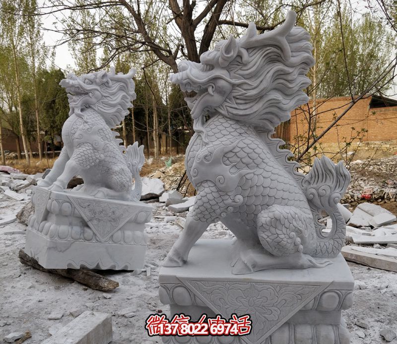 户外庭院别墅砂石石雕神兽麒麟雕塑 户外庭院别墅砂石石雕神兽麒麟雕塑