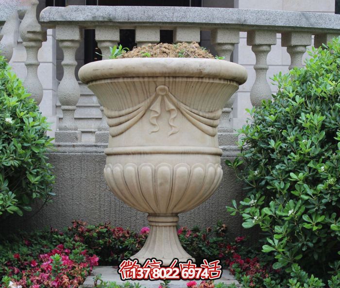 别墅公园景观欧式石雕花盆雕塑 别墅公园景观欧式石雕花盆雕塑