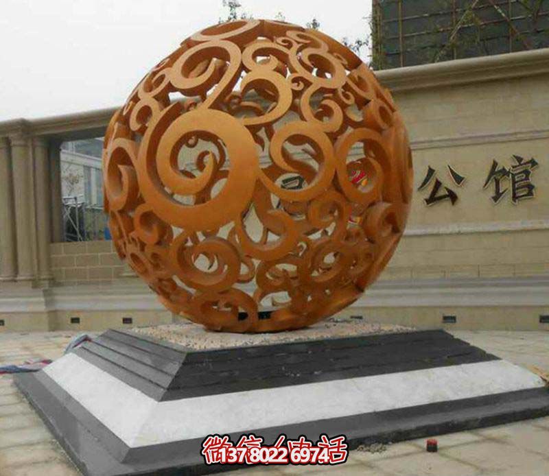 别墅公馆创意喷漆镂空球雕塑 别墅公馆创意喷漆镂空球雕塑