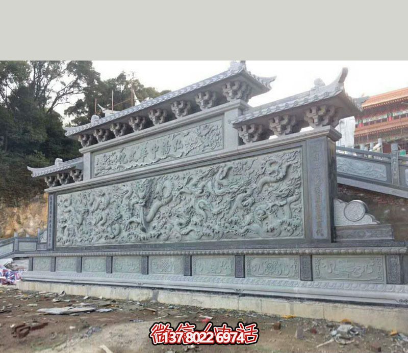 宗教寺庙园林九龙壁景观石雕