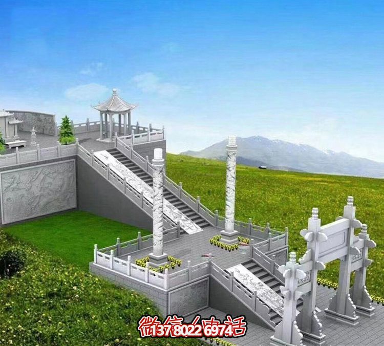 墓园摆放大理石华表柱的雕刻 墓园摆放大理石华表柱的雕刻