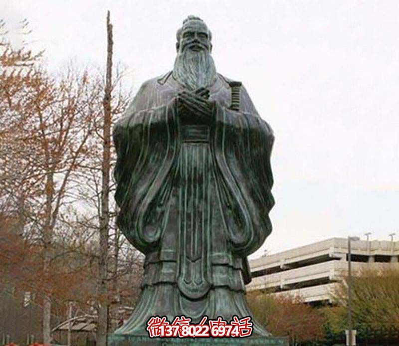 园林大型户外道家代表人物老子做旧青铜雕