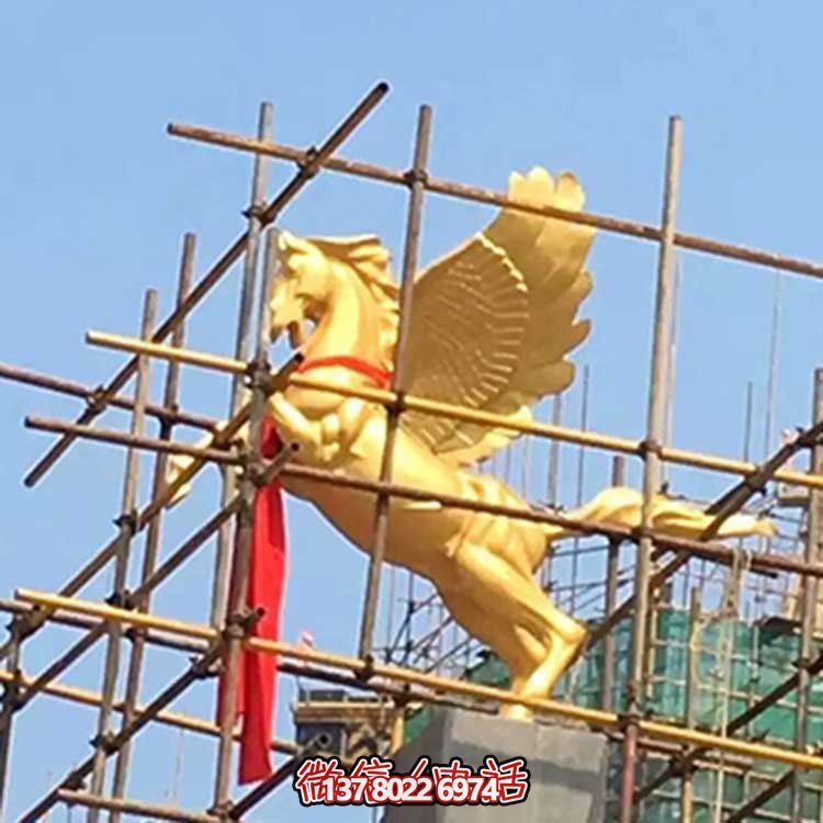户外玻璃钢飞马雕塑摆件