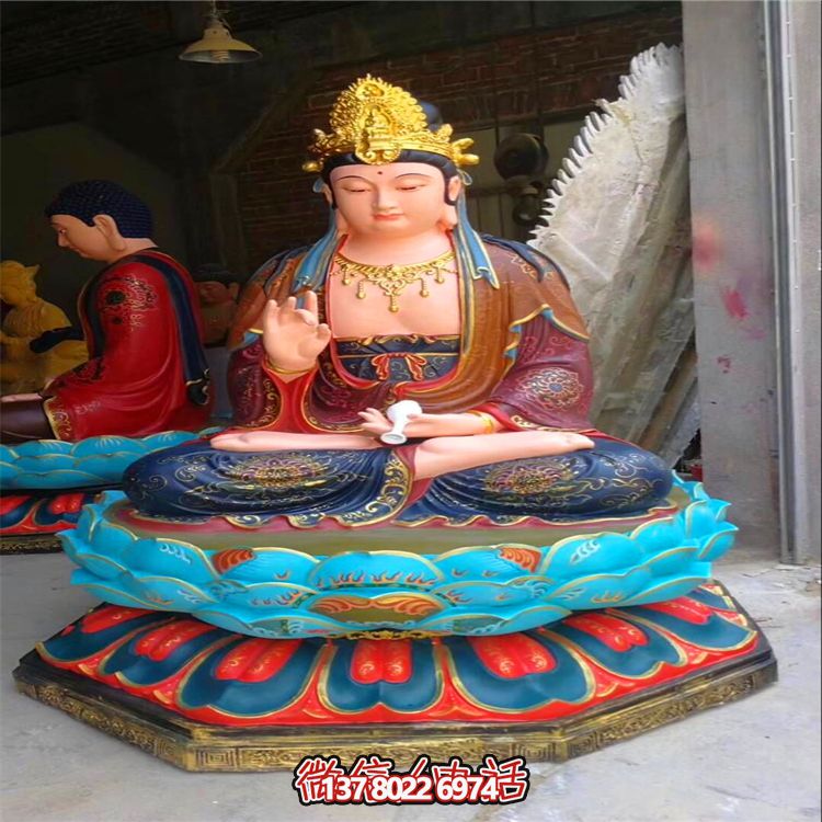 景区玻璃钢彩绘大型寺庙景观装饰品三圣雕塑 景区玻璃钢彩绘大型寺庙景观装饰品三圣雕塑