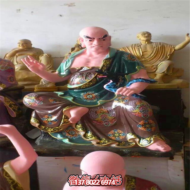 玻璃钢彩绘大型景观玻璃钢十八罗汉雕塑 玻璃钢彩绘大型景观玻璃钢十八罗汉雕塑