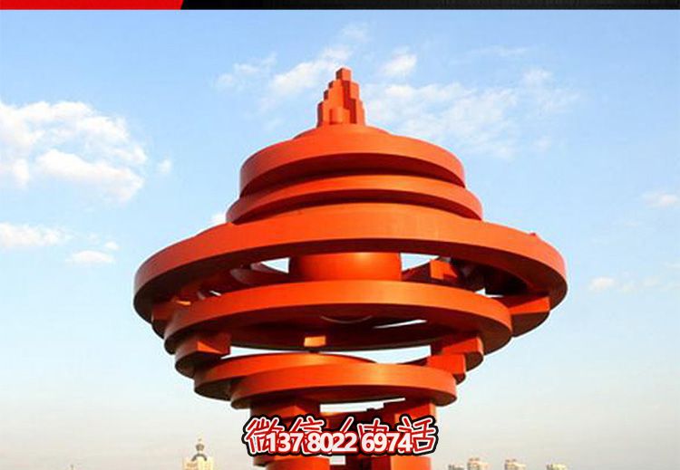 广场不锈钢彩绘空心信塔景观雕塑 广场不锈钢彩绘空心信塔景观雕塑