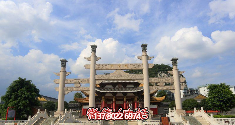 寺庙三门简易石华表石柱牌坊雕塑 寺庙三门简易石华表石柱牌坊雕塑