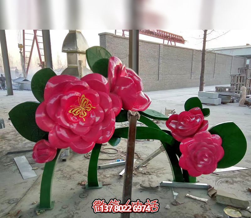 公园不锈钢牡丹花景观装饰品花朵雕塑 公园不锈钢牡丹花景观装饰品花朵雕塑