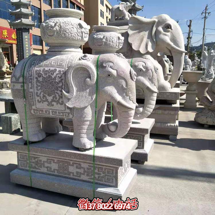 庭院饭店门口大型招财大象雕塑