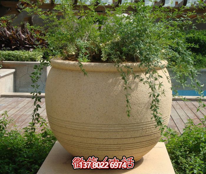 小区景观大理石石雕花盆雕塑 小区景观大理石石雕花盆雕塑