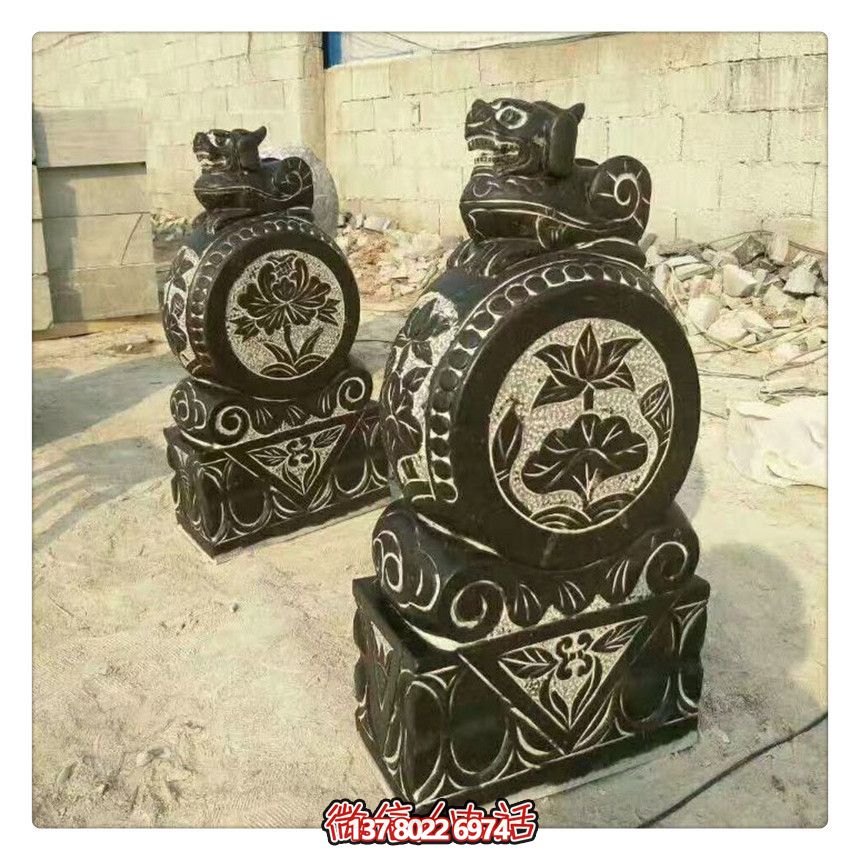 青石抱鼓石门墩酒店门口大型户外摆件雕塑庭院装饰 青石抱鼓石门墩酒店门口大型户外摆件雕塑庭院装饰