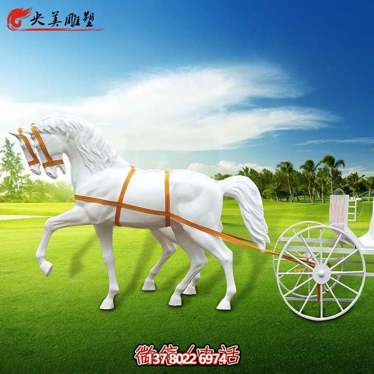 玻璃钢户外景观园林马车雕塑
