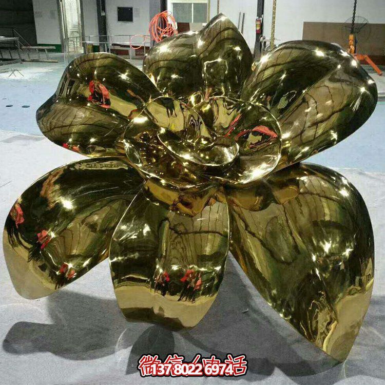 镜面不锈钢玫瑰花雕塑园林广场各种花雕塑景观装饰