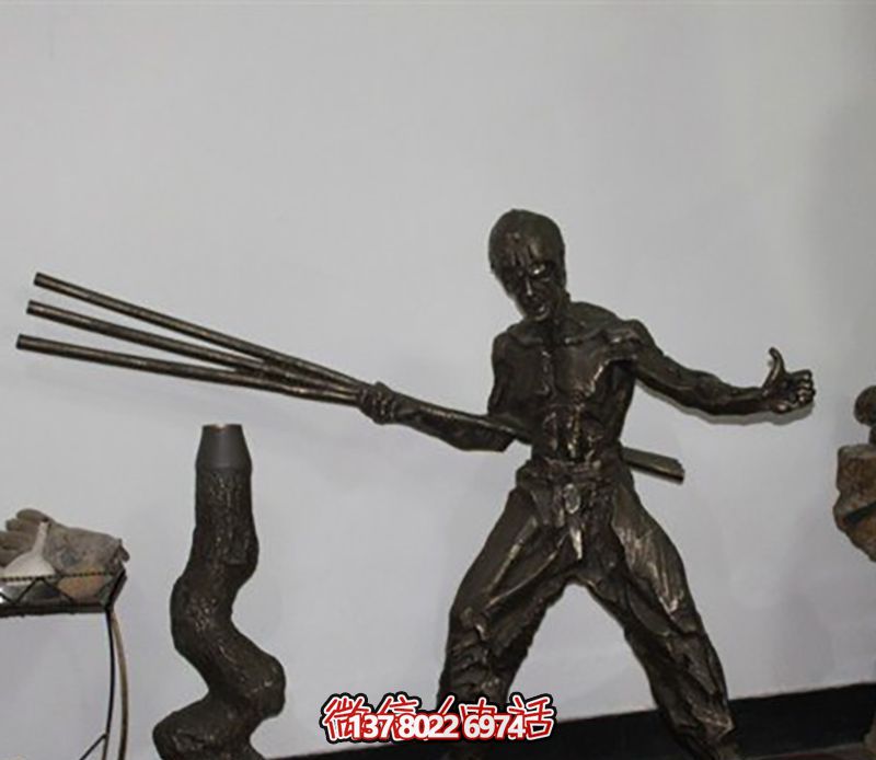 户外广场铜雕影视巨星李小龙雕塑 户外广场铜雕影视巨星李小龙雕塑