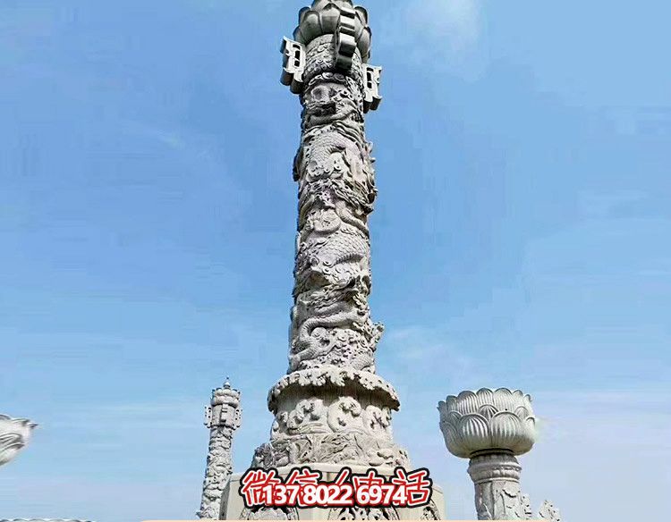 景点广场浮雕龙纹石柱雕塑 景点广场浮雕龙纹石柱雕塑