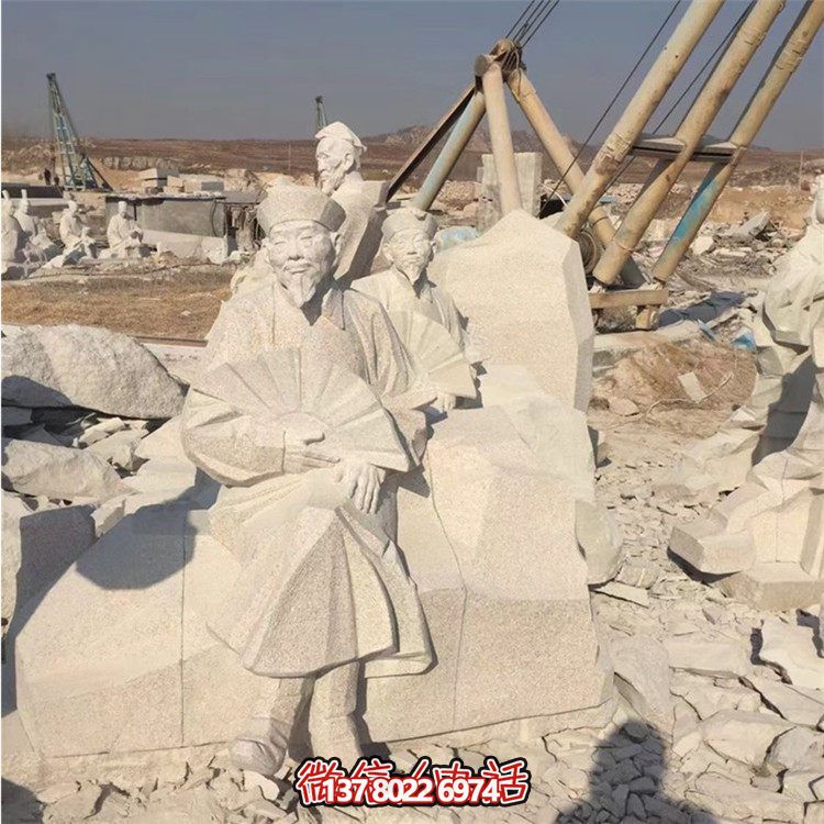 大理石石雕户外人物摆件