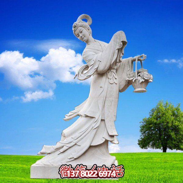 汉白玉雕刻花仙子石雕景区广场牡丹仙子雕像