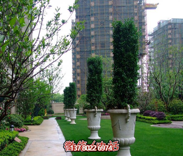 户外景区大型石雕花盆雕塑 户外景区大型石雕花盆雕塑