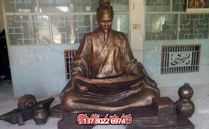 景区玻璃钢仿铜古代人物坐着的读书雕塑 景区玻璃钢仿铜古代人物坐着的读书雕塑