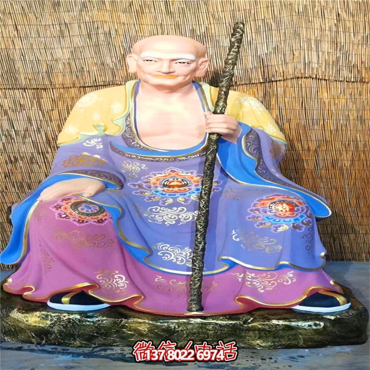 寺庙大型景观玻璃钢彩绘十八罗汉雕塑 寺庙大型景观玻璃钢彩绘十八罗汉雕塑