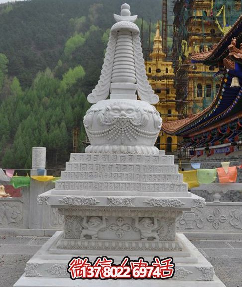寺庙佛塔汉白玉石雕舍利塔 寺庙佛塔汉白玉石雕舍利塔