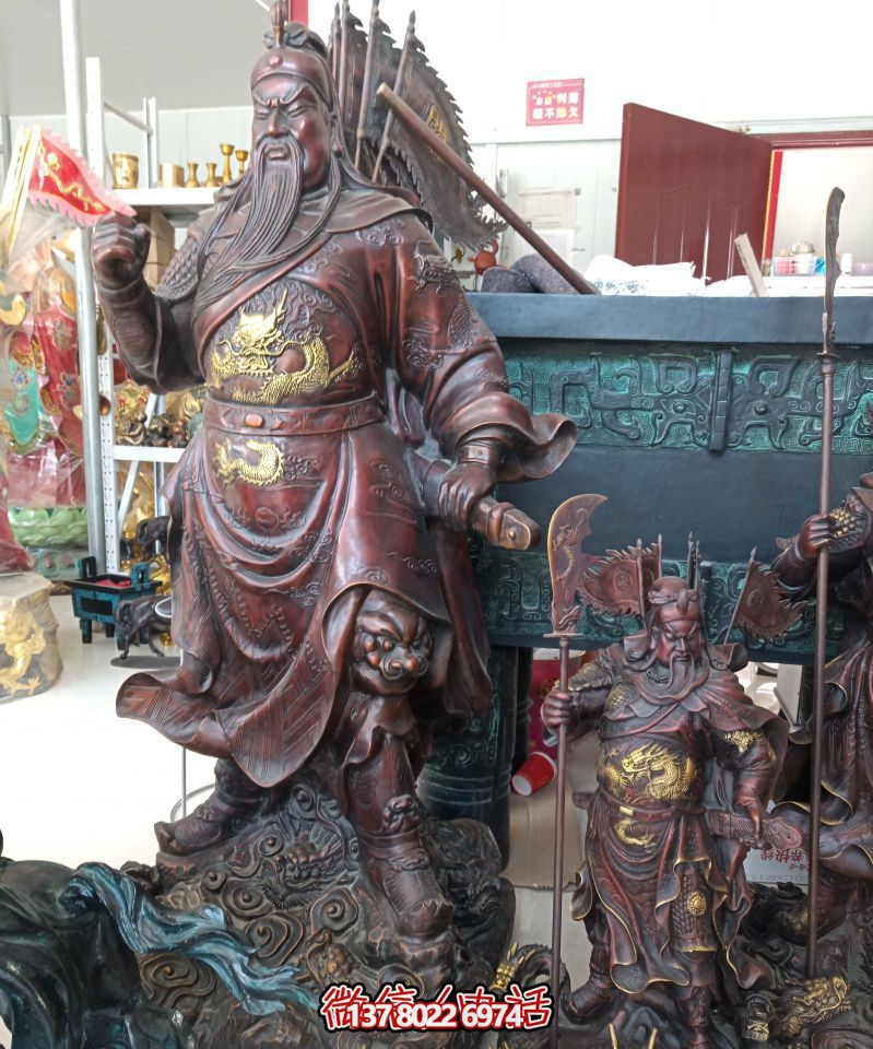 铜雕户外大型武财神关公雕塑 铜雕户外大型武财神关公雕塑