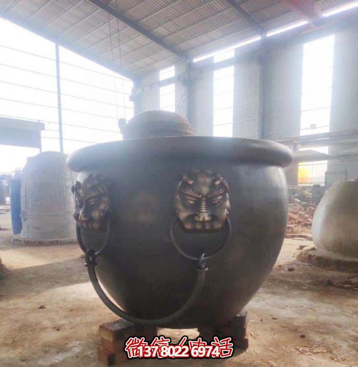 寺庙水缸狴犴铜雕缸雕塑 寺庙水缸狴犴铜雕缸雕塑