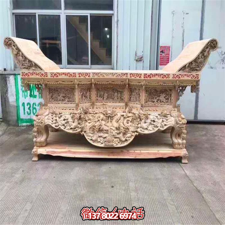 大型原色香樟木木雕园林寺院摆放供桌 大型原色香樟木木雕园林寺院摆放供桌