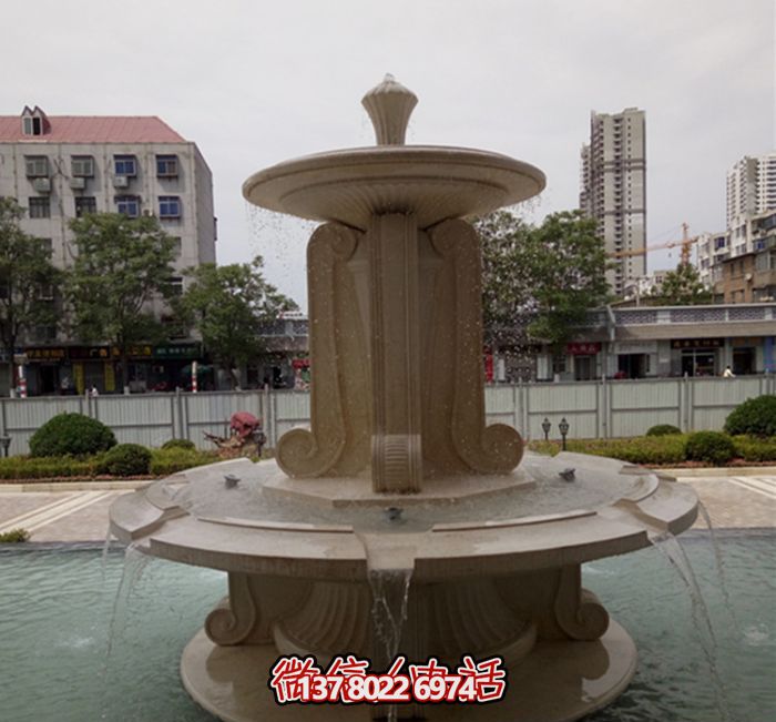 欧式小区双层喷泉石雕 欧式小区双层喷泉石雕