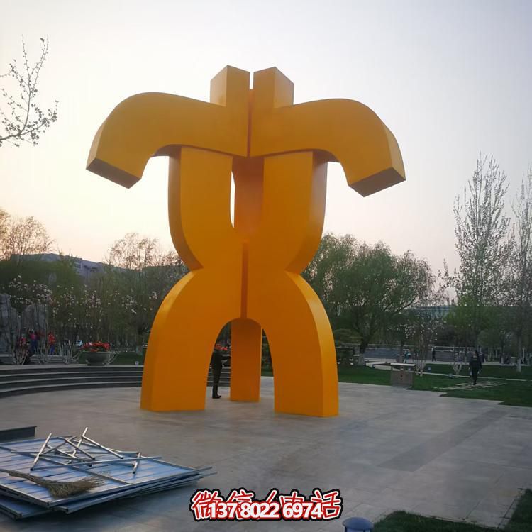 大型不锈钢喷漆抽象文字景观艺术造型雕塑