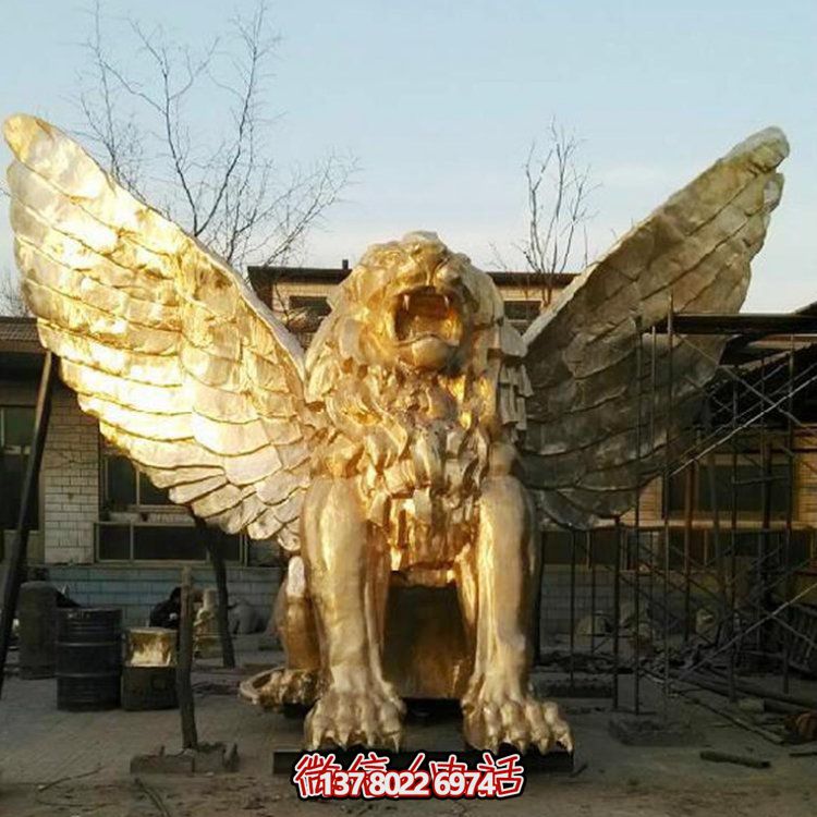 户外广场大型喷漆铜雕狮子别墅园林景观