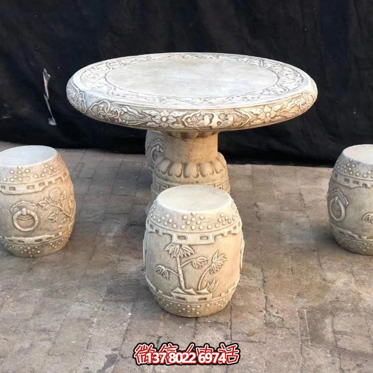 家用做旧老物件石桌石凳雕塑