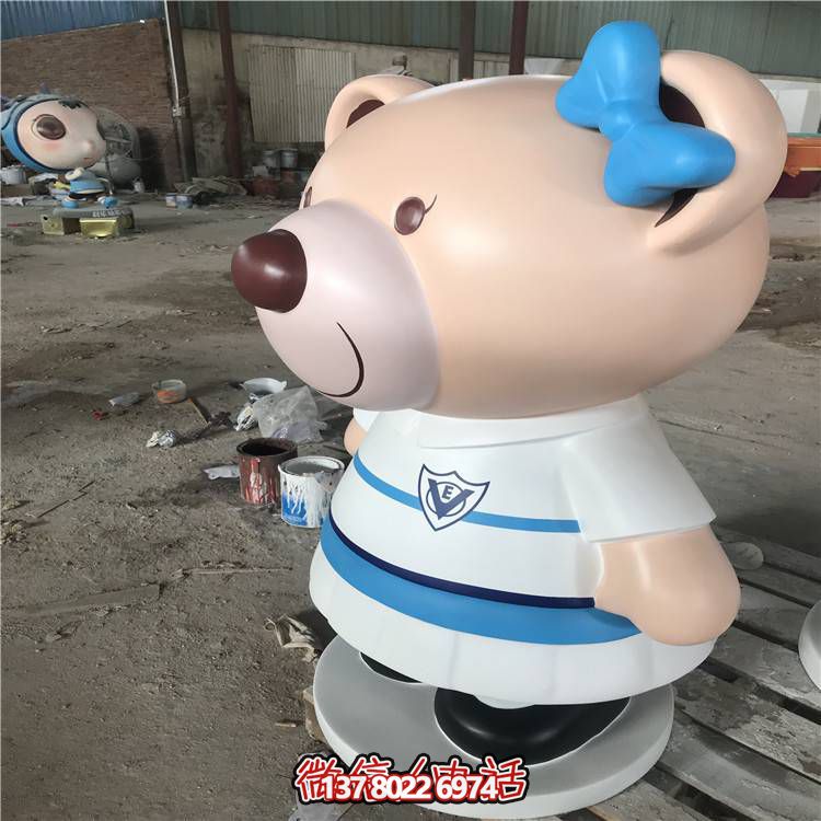 商场游乐场幼儿园玻璃钢卡通美陈摆件小熊