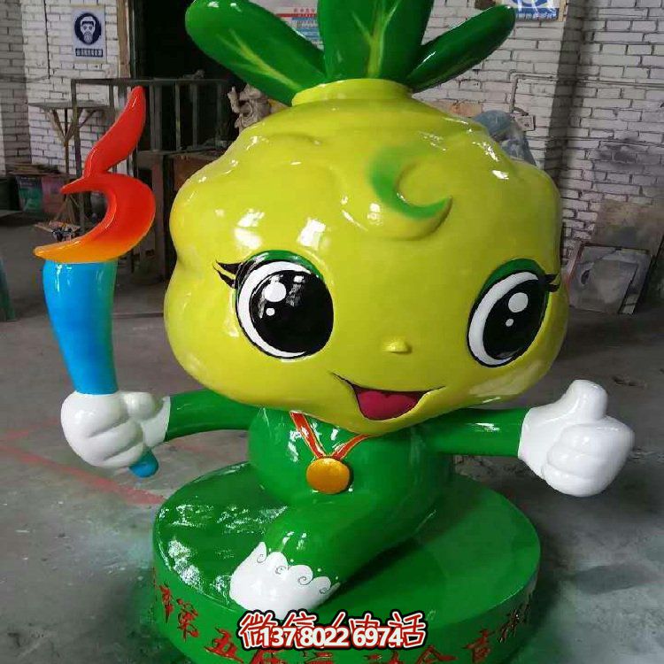 玻璃钢定制运动会创意卡通公仔吉祥物雕塑