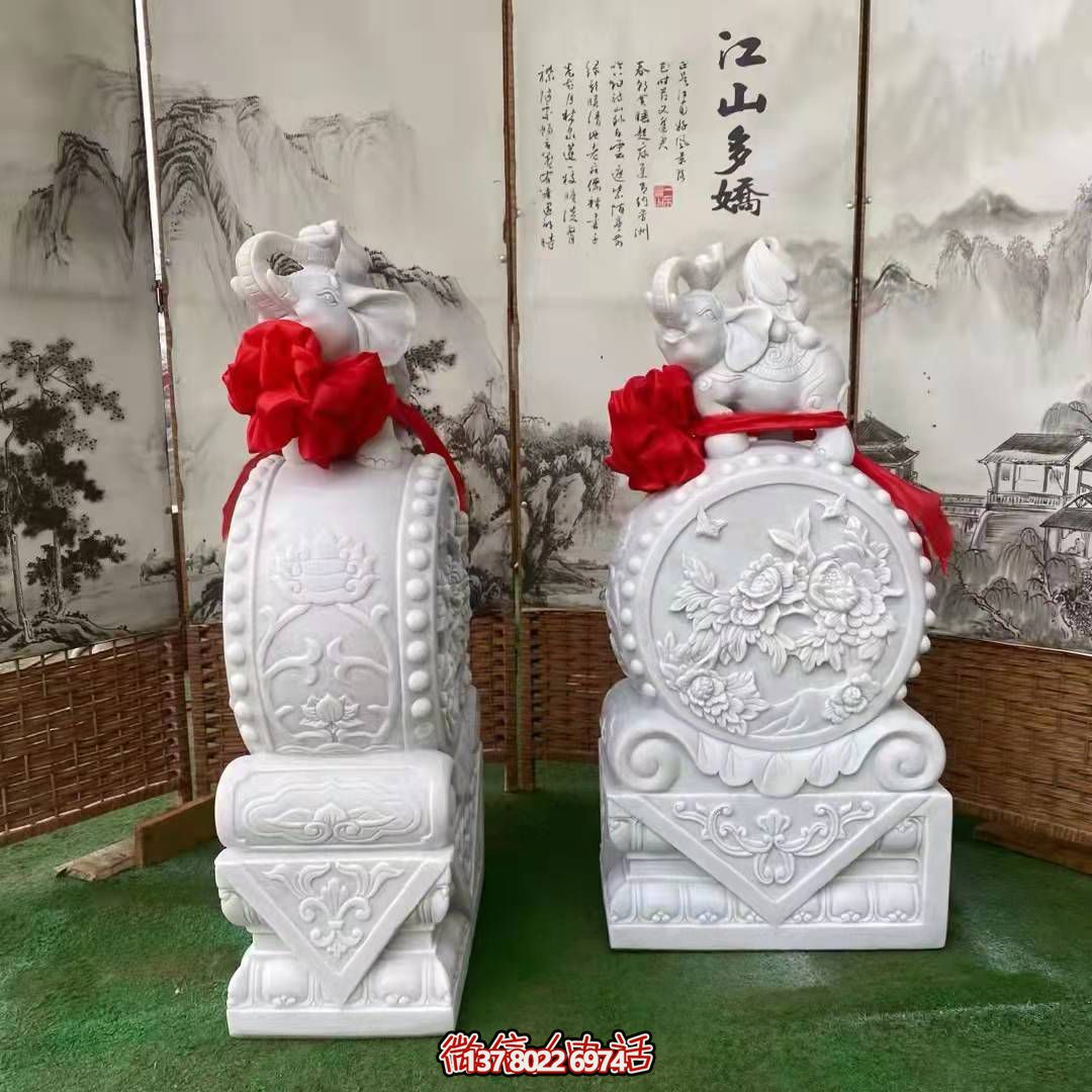 酒店别墅庭院门口石雕浮雕抱鼓石摆件雕塑 酒店别墅庭院门口石雕浮雕抱鼓石摆件雕塑