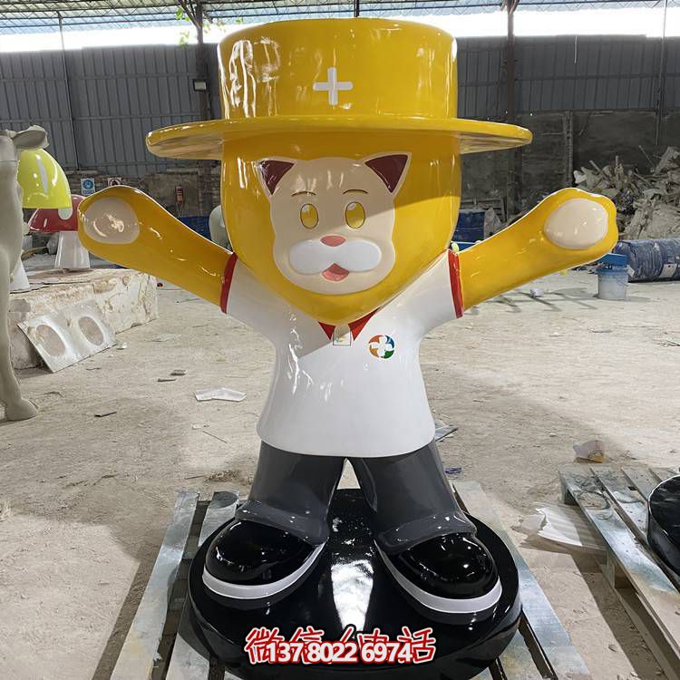 玻璃钢卡通户外园林景观公仔雕塑摆件