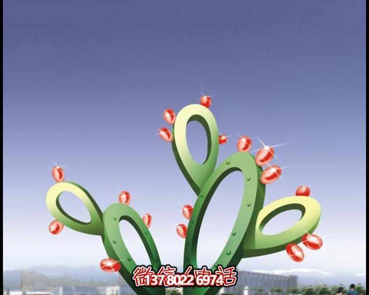景区广场景观不锈钢仙人掌雕塑 景区广场景观不锈钢仙人掌雕塑