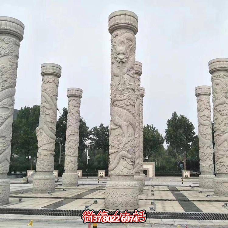石雕建筑广场文化柱花岗岩石龙柱雕塑