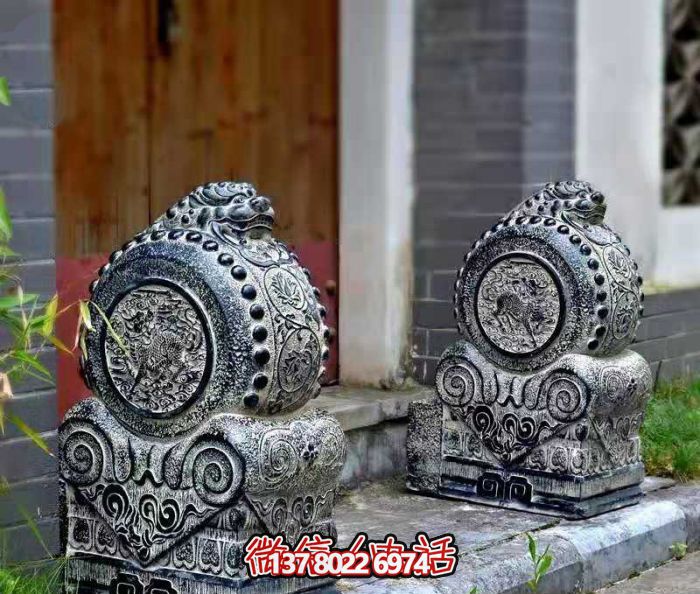 古宅门口仿古做旧抱鼓石镇宅石门墩
