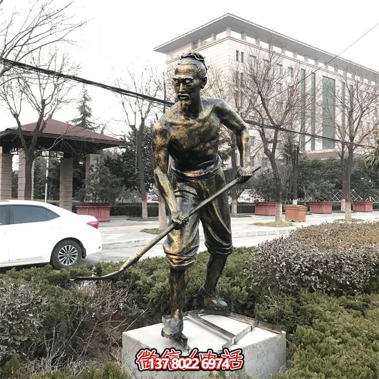 户外园林玻璃钢仿铜文化主题人物景观雕塑