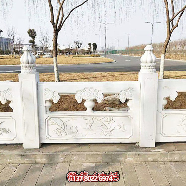 户外园林景观大理石石雕栏杆栏板雕塑