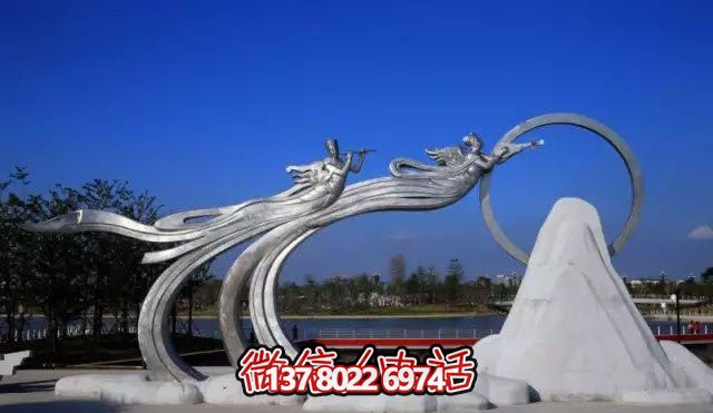 不锈钢广场抽象嫦娥奔月仙女雕塑 不锈钢广场抽象嫦娥奔月仙女雕塑
