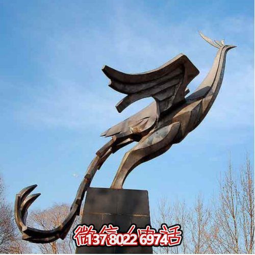 户外城市标志不锈钢创意大型凤凰雕塑