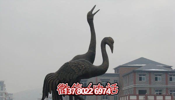 仙鹤雕塑-景区创意抽象不锈钢仿铜鹤雕塑 仙鹤雕塑-景区创意抽象不锈钢仿铜鹤雕塑